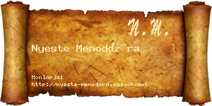 Nyeste Menodóra névjegykártya